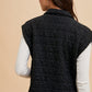 Annie Wear Texture Quilted Snap Down Vest Coat