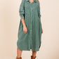 Mittoshop Mineral Wash Cotton Gauze Midi Shirt Dress