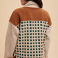 Annie Wear Plaid Zip Up Drop Shoulder Sherpa Jacket