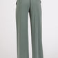 Mittoshop Stretch Banded Waist Wide Leg Pants with Pockets