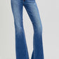 RISEN Full Size Low Rise Flare Jeans with Pockets