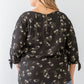 Zenobia Plus Size Floral Round Neck Blouse