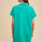 Annie Wear Mineral Washed Johnny Collar Short Sleeve Dress