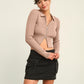 HYFVE Ribbed Double Zip Cropped Cardigan