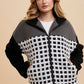 Annie Wear Plaid Zip Up Drop Shoulder Sherpa Jacket