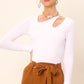 Idem Ditto Front Cut Out Long Sleeve Knit Top