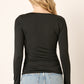 Mittoshop Ruched Long Sleeve Slim Top