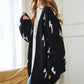 Lightning Bolt Oversized Open Sweater Cardigan