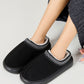 Faux Fur Suede Platform Slippers