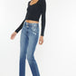 Kancan Frayed Hem Slim Straight Jeans