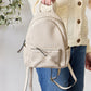 SHOMICO PU Leather Woven Backpack