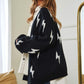 Lightning Bolt Oversized Open Sweater Cardigan