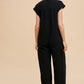 Annie Wear Button Detail Wide Leg Jumpsuit with Pockets