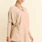 Davi & Dani Round Neck Dropped Shoulder Long Sleeve Knit Top