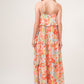 And The Why Floral Ruffled Tiered Maxi Adjustable Strap Cami Dress