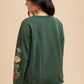 Annie Wear Embroidered Long Sleeve French Terry Top