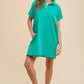 Annie Wear Mineral Washed Johnny Collar Short Sleeve Dress