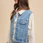 Annie Wear Collared Neck Double Placket Denim Jacket