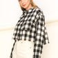 See Ya Plaid Print Button-Up Crop Top