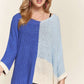 ADORA Side Slit Color Block Long Sleeve Sweater