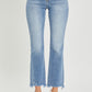 RISEN Full Size Frayed Hem Cropped Straight Jeans