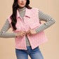 Annie Wear Texture Quilted Snap Down Vest Coat