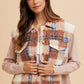 Annie Wear Faux Fur Plaid Button Up Jacket