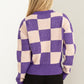 Weekend Chills Checkered Long Sleeve Sweater