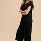 Annie Wear Button Detail Wide Leg Jumpsuit with Pockets