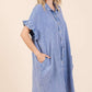 Mittoshop Mineral Wash Cotton Gauze Mini Shirt Dress