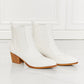 MMShoes Love the Journey Stacked Heel Chelsea Boot in White