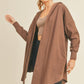 Kimberly C Open Front Longline Hooded Cardigan