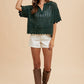 Annie Wear Openwork Johnny Collar Knit Cover Up