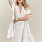 ADORA Tiered Notched Short Sleeve Dress