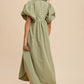 Annie Wear Smocked Puff Sleeve Midi Dress